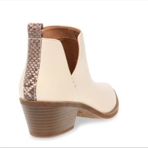 Time & Tru White/Cream Western Booties with Brown snakeskin accent at an…